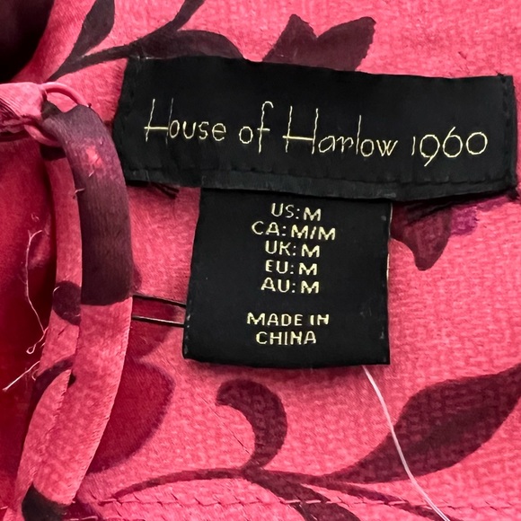 🏷️ NWT House of Harlow 1960 Pink Satin Floral Cut Out Midi Slip Dress - Picture 13 of 15